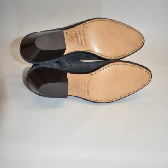 Isabel Marant Dacken Suede Western Embroidered Ankle Boots Faded Black Size 37 - Picture 10 of 11